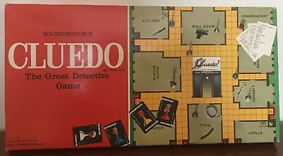 Waddingtons Cluedo Board Game Great Detective Game 1965 Vintage 100% Complete • £5