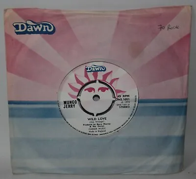 Mungo Jerry ‎– Wild Love - 1973 Vinyl 7  Single - Dawn DNS 1051 • £3.49