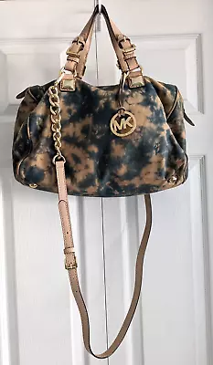 Michael Kors Blue Tie Dye Grayson Satchel With Crossbody Strap • $80.10