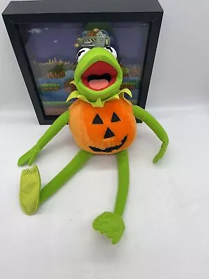 Nanco Muppet Kermit Frog Pumpkin Halloween Poseable Plush 14” Jack O Lantern 90s • $29.99