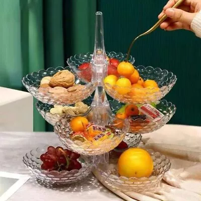 Candy Nut Storage Box Fruit Tray Multi Layer Fruit Plate Snack Plate  Home • $21.88