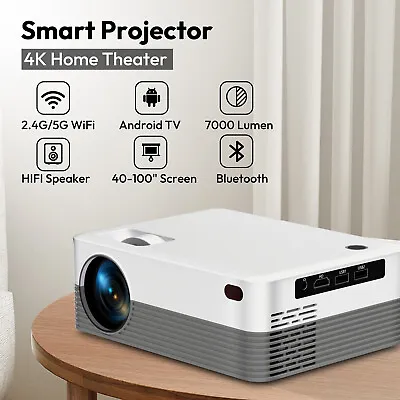 4K UHD Projector Wireless Mini 1080P 3D LED WiFi Video Movie Home Theater Cinema • $70.29