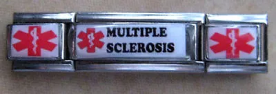 Multiple Sclerosis MS SET OF 3 Italian Photo 9mm Charms For Link Bracelets • $19.95