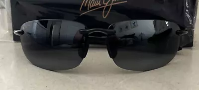 Polarized MAUI JIM Sunglasses HO'OKIPA MJ 407-02 Black Frame W/Neutral Grey Lens • $129