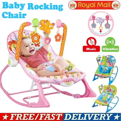 2in1 Electric Baby Bouncer Rocker Vibration Chair Musical Cradle Swing Seat Toys • £25.90