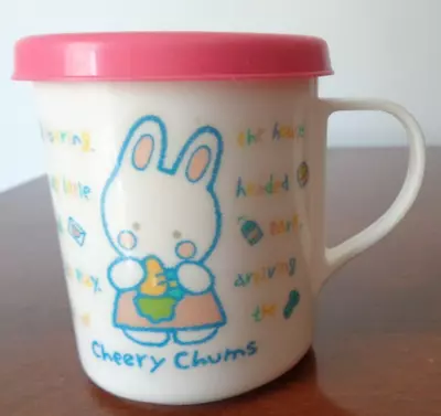 Vintage 1985 Cheery Chums Plastic Mug Cup With Lid Sanrio Japan • $19.99