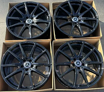 20  Gloss Black Mercedes AMG Wheels Factory OEM  Rims S500 S560 S550 S580 S450 • $2250