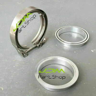 $27.99 • Buy 3.5  V-Band Clamp+Aluminum V-Band Flanges Turbo Intercooler Piping W/O-ring Kit