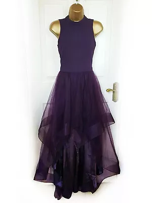 £48 • Buy CHI CHI Purple Tulle Handkerchief Hem High Low Dress, Size 8 - VGC