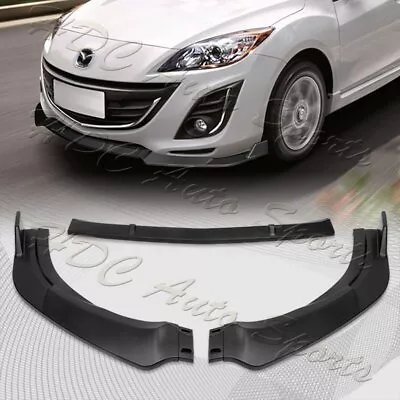 For 2010-2013 Mazda 3 MS-Style JDM Matt Black Front Bumper Body Kit Spoiler Lip • $52.99