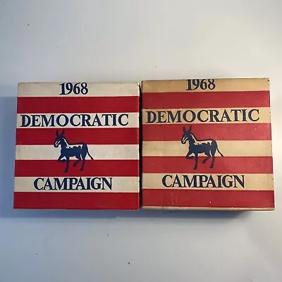 LOT OF (2) 1968 US Democratic Presidential Campaign Glass Bottles & BOX Wheaton • $25