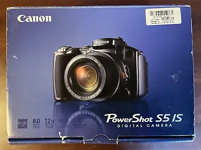 Canon PowerShot S5 IS 12X Zoom Flip Screen Digital Bridge Camera Boxed VGC • $94.98