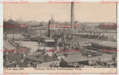 F.g.o. Stuart Postcard Southampton West Railway Station Hants Used 1917 • £12.99