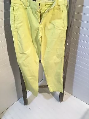 J.Crew Sz 0 Neon Yellow City Fit Broken-In Scout Chino Pants 286 • $19