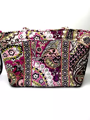 Retired Vera Bradley Very Berry Paisley Mandy Handbag Tote Shoulder Bag Purse • $25