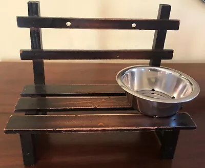 Wooden Squirrel Bench Style Feeder With Stainless Steel Food Bowl • $10