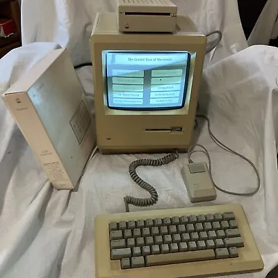 RARE Vintage 1985 Apple Macintosh 512K Computer System WithPrograms Tested Works • $850