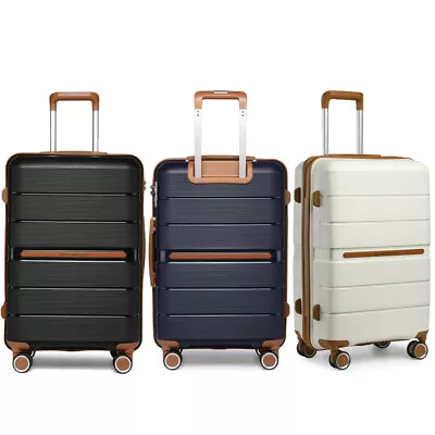 20/24/28 Inch Hard Shell PP 4 Wheels Suitcase Set Hand Cabin Luggage Travel Case • £32.99