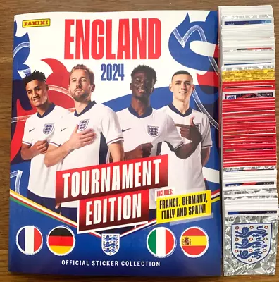 Panini England 2024 Tournament Edition Complete Full 387 Sticker Set & Album • £109.95