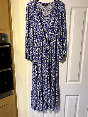 NEXT Ladies Multi Print Maxi Dress Ladies Long Sleeve Size 12 • £25