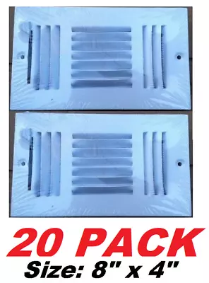 Wall Ceiling Duct Register 3 Way Multi-Shutter Damper 8 X 4  Air Vent Cover 20PK • $54.98