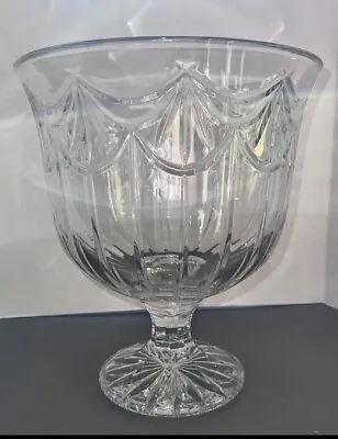 STUNNING EXTRA LARGE Shannon Crystal Centerpiece Footed Punch Bowl 12  • $90