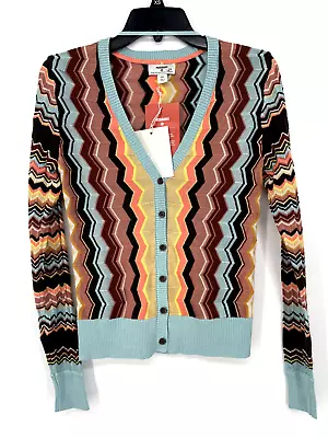 New MISSONI For Target XS Long Sleeve Multicolor Chevron Knit Cardigan Sweater • $28.99