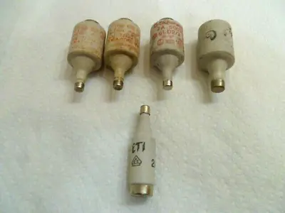 Job Lot Of Five Assorted Ceramic Industrial Bottle Fuses (unused New Old Stock) • £5