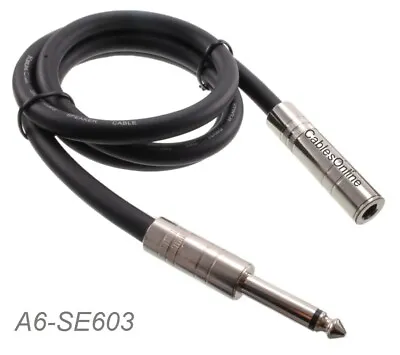 3ft 1/4  Mono TS Male To Female Speaker Audio Extension 16AWG 8.2mm OD Cable • $13.95