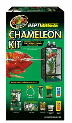 £138.95 • Buy ZooMed ReptiBreeze Chameleon Starter Kit Setup 41x41x76cm Mesh Screen Cage