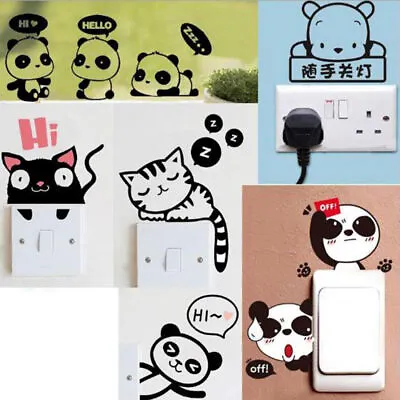 Removable Funny Cat Switch Sticker Black Art Decal Wall Poster Vinyl Home Decor • $0.73
