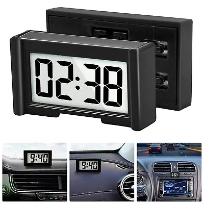 Mini Car Dashboard Digital Clock Battery Operated Self Adhesive Bracket • $10.49