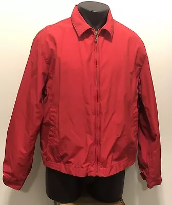 Eddie Bauer Large Solid Red Full Zip Lightweight Spring Jacket Coat • $27.30