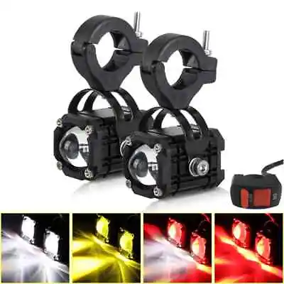 Motorcycle Bicycle Front LED Headlight White Yellow Driving Fog Spot Light Lamp • $14.99