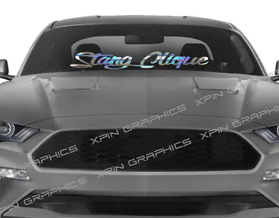 Stang Clique Windshield Banner USDM Life HOLO Sticker Decal Fits Ford Mustang B1 • $11.99