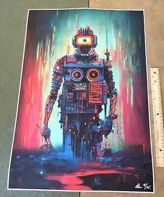 UK Artist Chris Boyle Ltd Ed Signed OOP Giclee Street Art Print 'Robot 2' #9/25 • $269.99