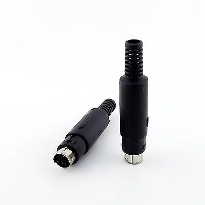 5x 7 Pin Mini DIN Mini-DIN Male Plug S-video Connector Adapter W/ Plastic Handle • £4.51