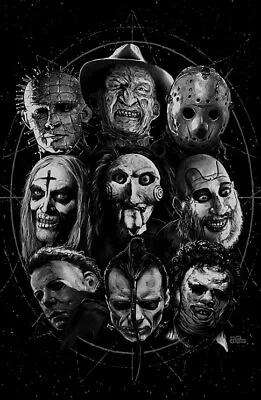 Krueger Voorhees Myers Horror Movies SLASHERS Print Poster Jigsaw Mashup • $30