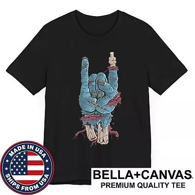 Undead Zombie Hand Devil Horns Sign Heavy Metal Rock Horror Halloween T-Shirt • $24.99