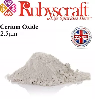 CERIUM OXIDE ~FASTER POLISHING~GLASS POLISHING~SCRATCH REMOVER 2.5μ 25g WHITE • £3.99