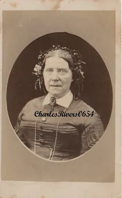 Ontario Canada Cdv Portrait Of Lady Bonnet Locket Fashion Victorian Photo #8233 • $10.57