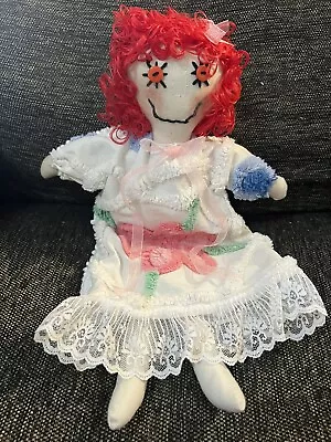 Handmade White Pink Floral Chenille Antique Bedspread Doll • $15