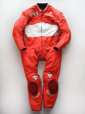 Vintage Dainese Max Biaggi Replica Motorcycle Leather Suit Size 52 Rare!! • $699