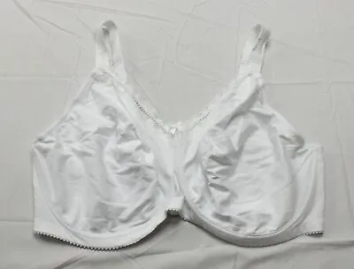 Miss Mary Of Sweden Women's Underwired Cotton Comfort Bra JM6 White Size 48G NWT • $27.74