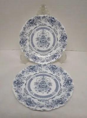 $29.99 • Buy Arcopal Honorine Blue & White Dinner  Plate 10-3/4   Made In France Lot 2