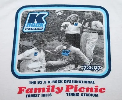 XL Vtg 90s 1997 KROCK Family Picnic T Shirt BLUR Foo Fighters ECHO BUNNYMEN Tour • $74.99