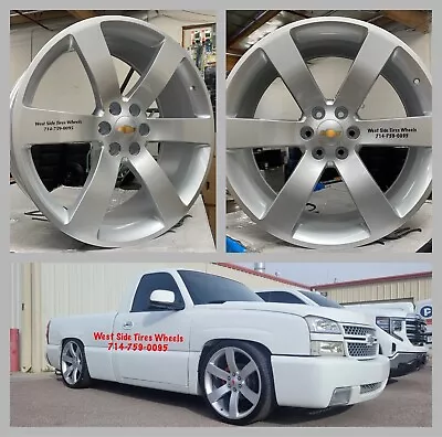 24” Chevy Trailblazer Silver Wheels Silverado Tahoe Sierra Yukon Escalade Tires • $2199