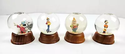 Disney Snow Globes First Edition NE Mickey Goofy Clarabelle Cow Happy Lot Of 4 • $24.96