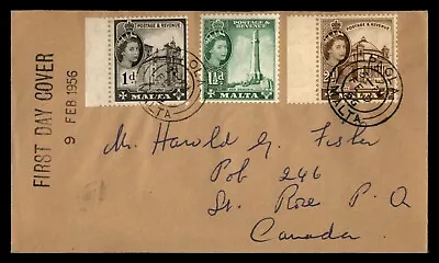 Mayfairstamps Malta 1956 Paola To Canada Tri Frank QEII First Day Cover Aaj_5056 • $1