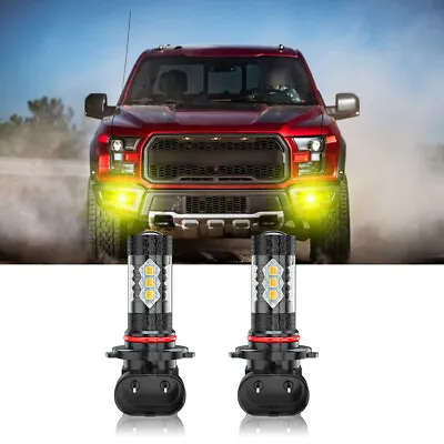 For Ford F150 F250 Amber Yellow 9005 9006 Projector Lens LED Fog Lights Bulbs • $19.49